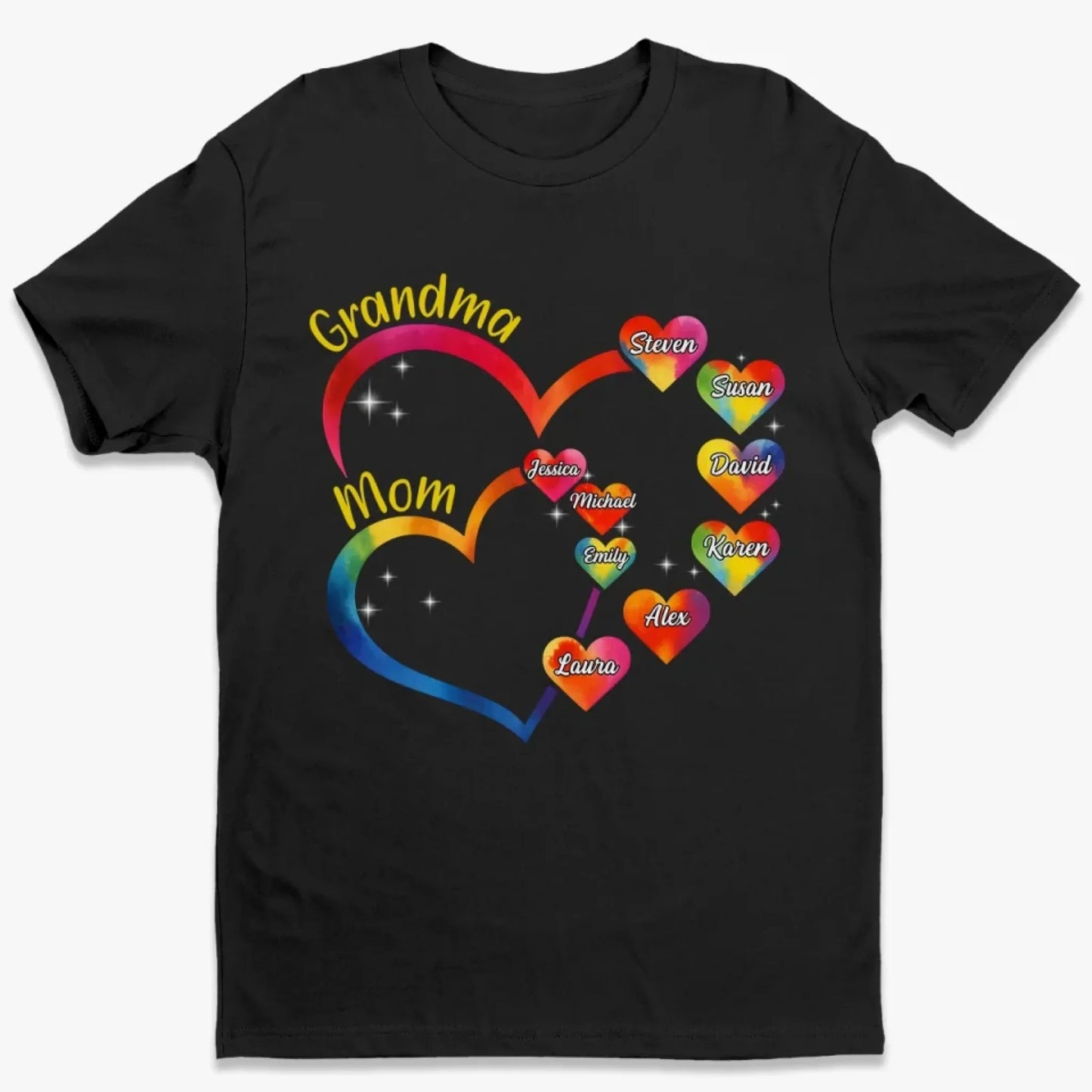 Generations Linked By Love - Family Personalized Custom Unisex T-shirt, Premium T-shirt, Hoodie - Mother's Day, Gift For Mom, Grandma