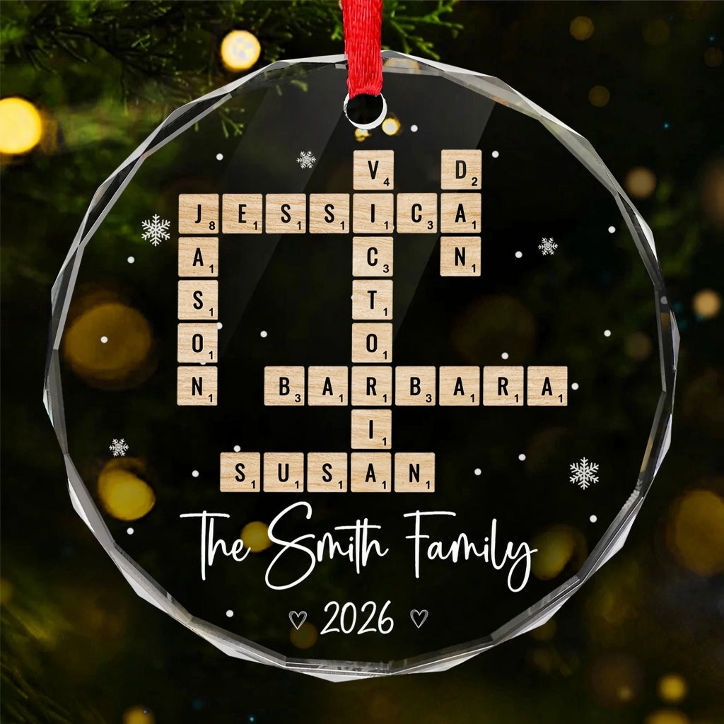 Sending Love And Comfort During This Time - Family Personalized Custom Circle Glass Ornament - Christmas Gift For Family Members
